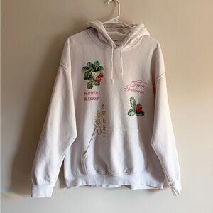 PacSun White Hoodie with Strawberry Graphics